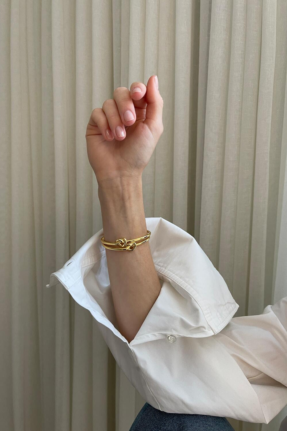 Tied Heart armring - forgyldt